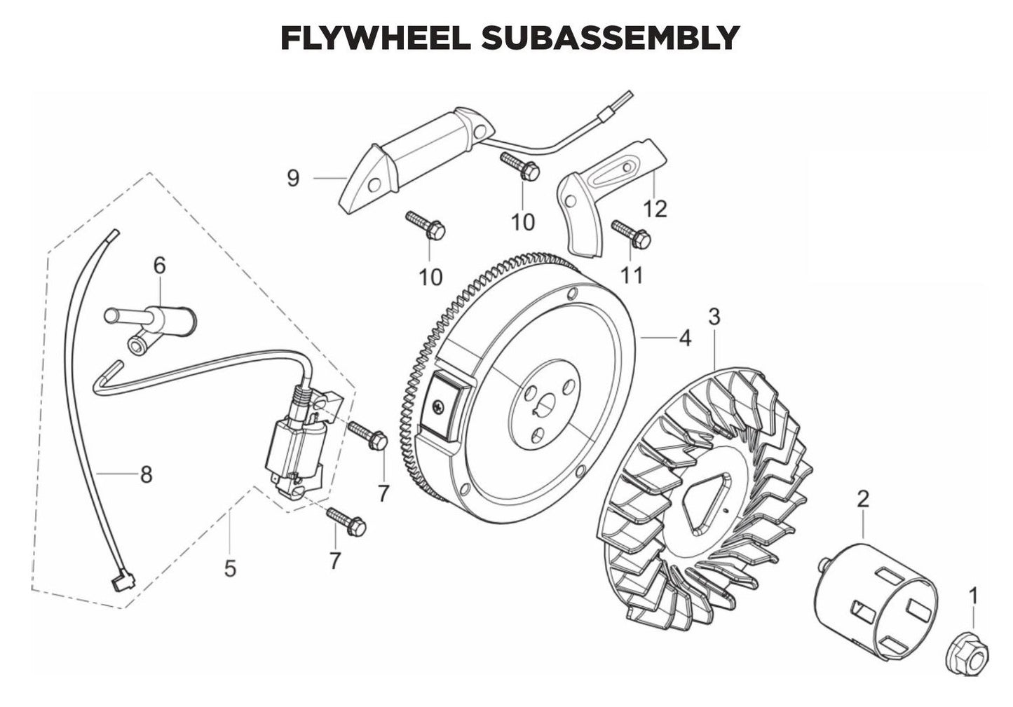 BE BE-6500ER Generator Flywheel Sub Assembly Parts by BE Power Equipment