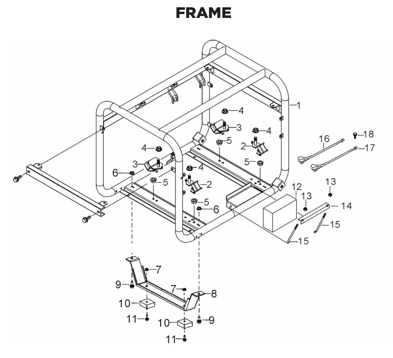 BE BE-6500ER Generator Frame Assembly Parts by BE Power Equipment