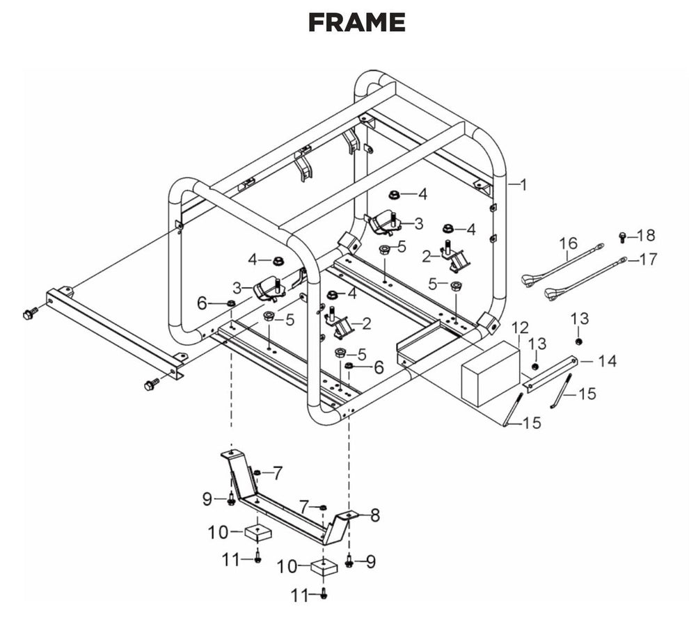 BE BE-6500ER Generator Frame Assembly Parts by BE Power Equipment