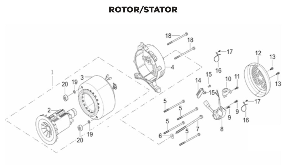 BE BE-6500ER Generator Rotor/Stator Assembly Parts by BE Power Equipment