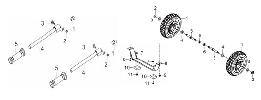 BE6500ER Generator Wheel and Handle Kit Assembly Parts by BE Power Equipment