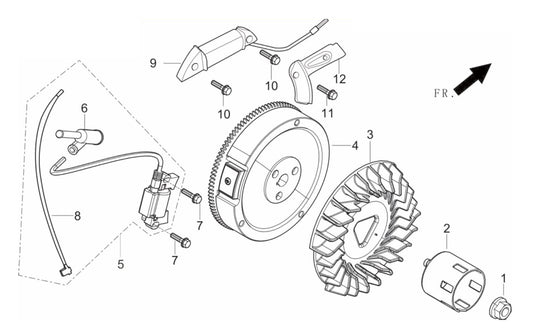 BE6500ER Generator Flywheel Subassembly Parts by BE Power Equipment