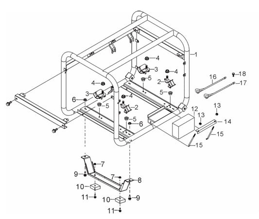BE6500ER Generator Frame Assembly Parts by BE Power Equipment