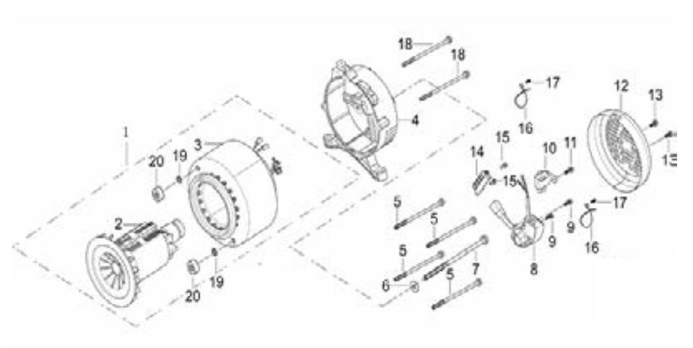 BE9000ERUSC Generator Rotor/Stator Assembly Parts by BE Power Equipment
