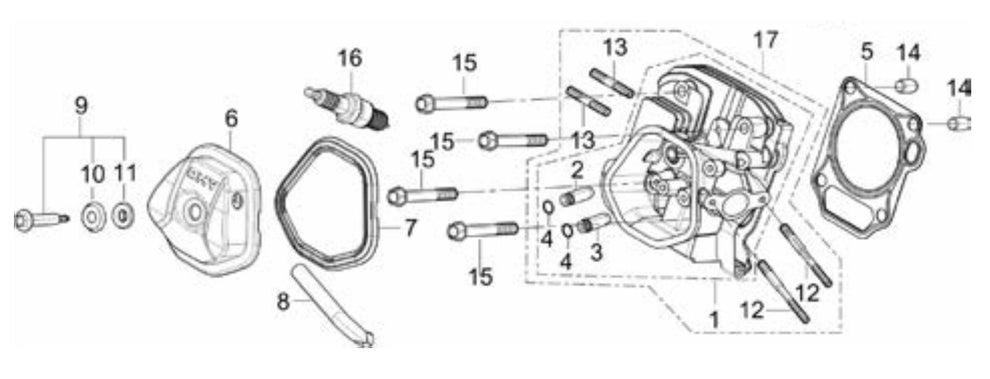 BE9000ERUSC Generator Cylinder Head and Cylinder Cover Assembly Parts by BE Power Equipment