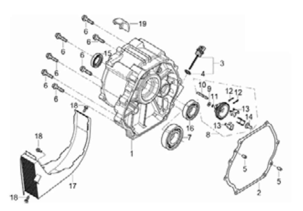 BE9000ERUSC Generator Crankcase Cover Assembly Parts by BE Power Equipment