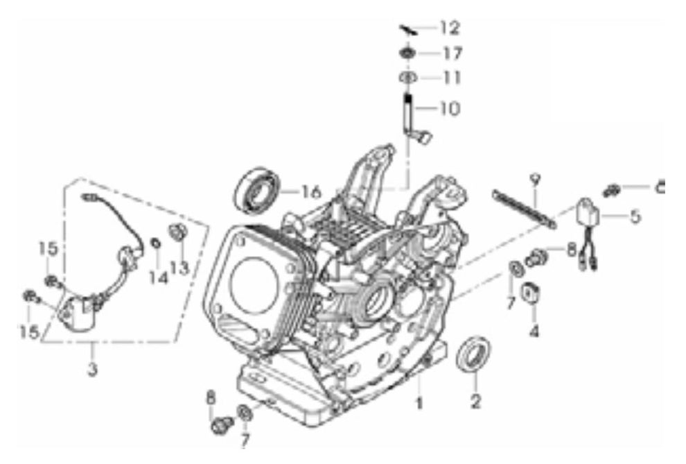 BE9000ERUSC Generator Crankcase Assembly Parts by BE Power Equipment