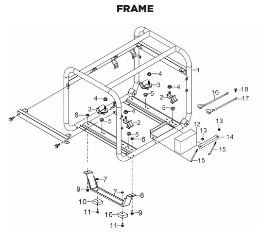 BE9000ERUSC Generator Frame Assembly Parts by BE Power Equipment