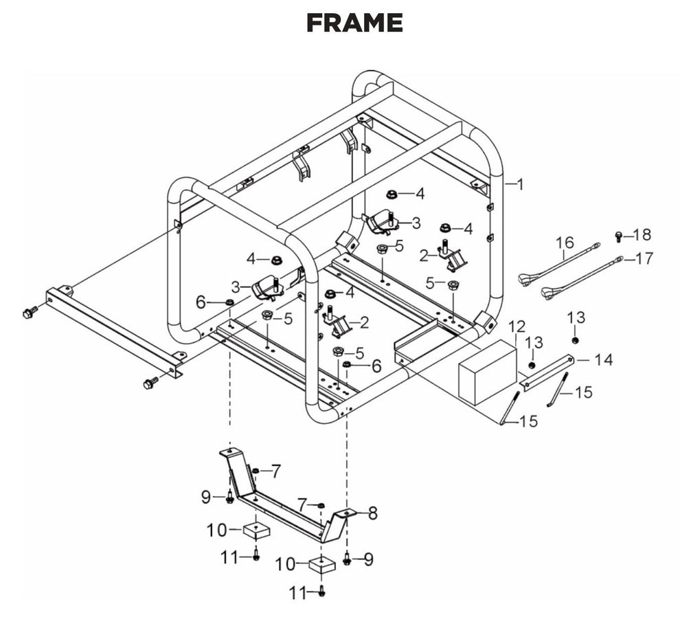 BE9000ERUSC Generator Frame Assembly Parts by BE Power Equipment
