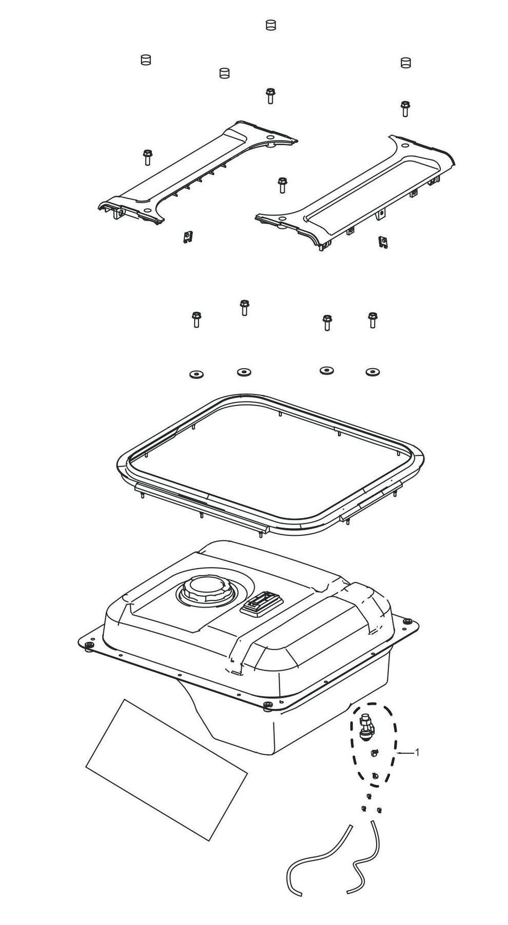 BE10500IT Inverter Generator Fuel Tank Components Assembly Parts by BE Power Equipment
