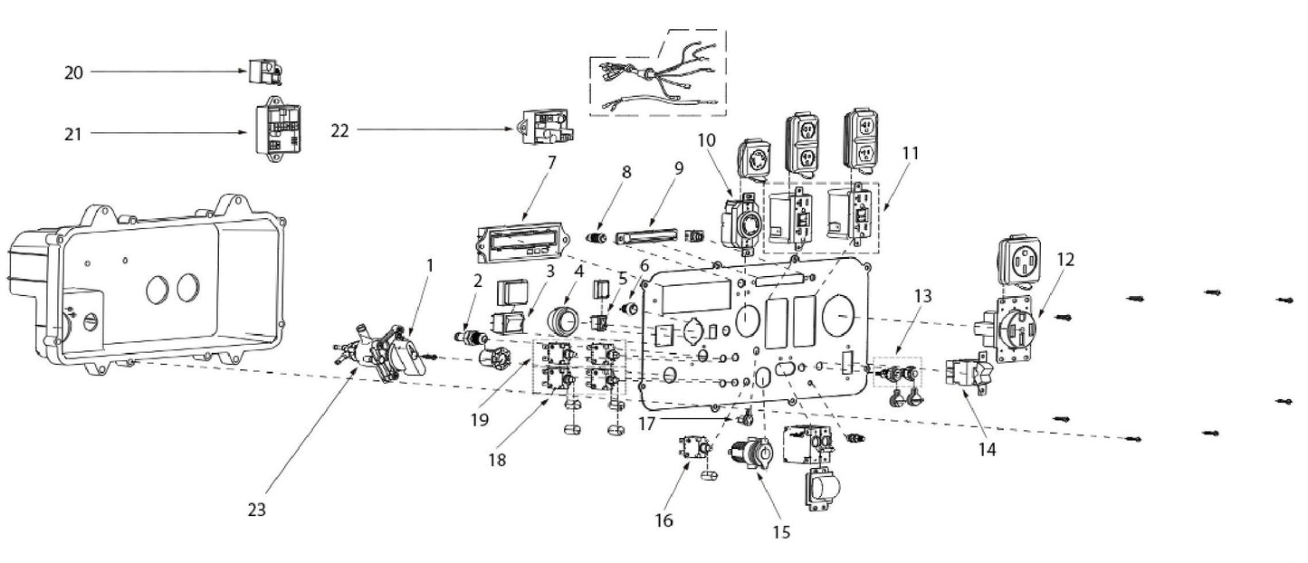 BE10500IT Inverter Generator Control Panel Assembly Parts by BE Power Equipment