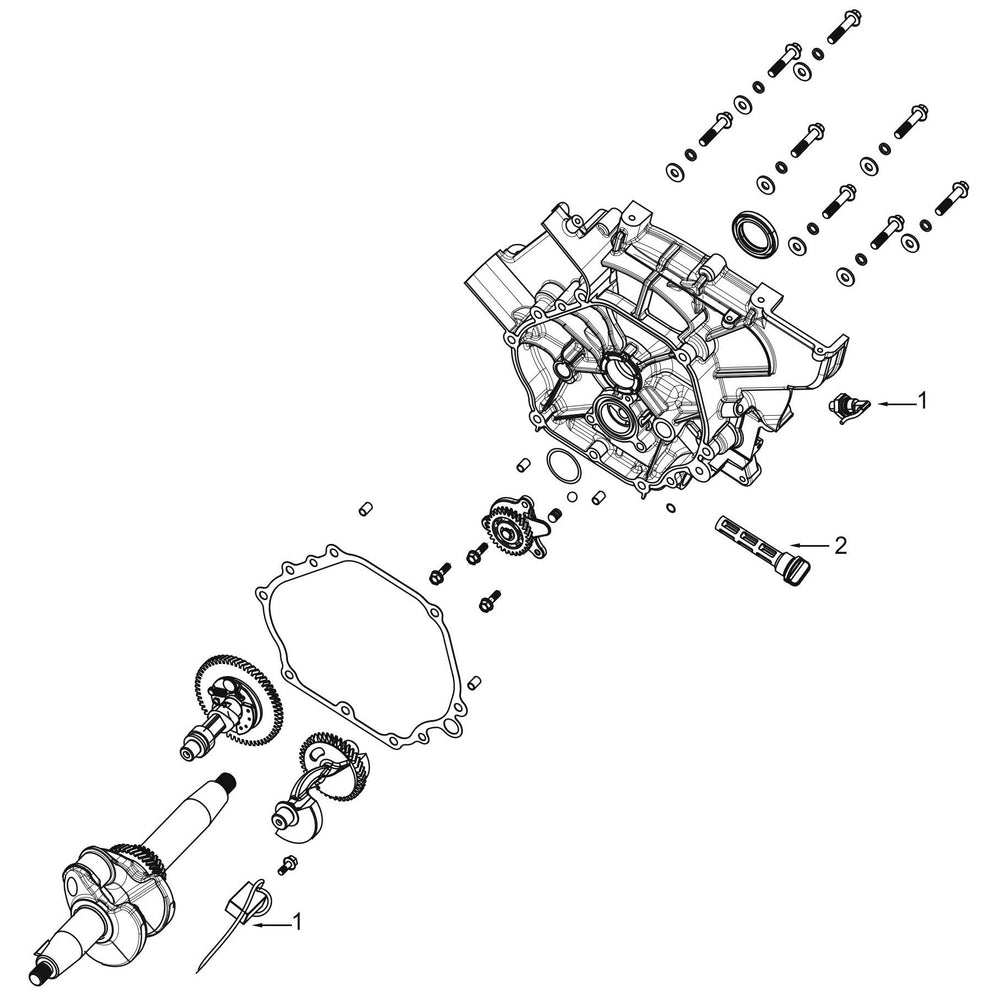 BE10500IT Inverter Generator Crankcase Cover Assembly Parts by BE Power Equipment