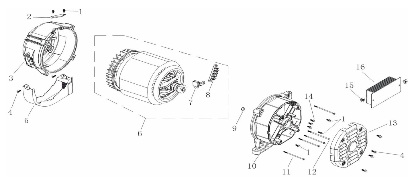 BE12000ER Generator Alternator Assembly Parts by BE Power Equipment