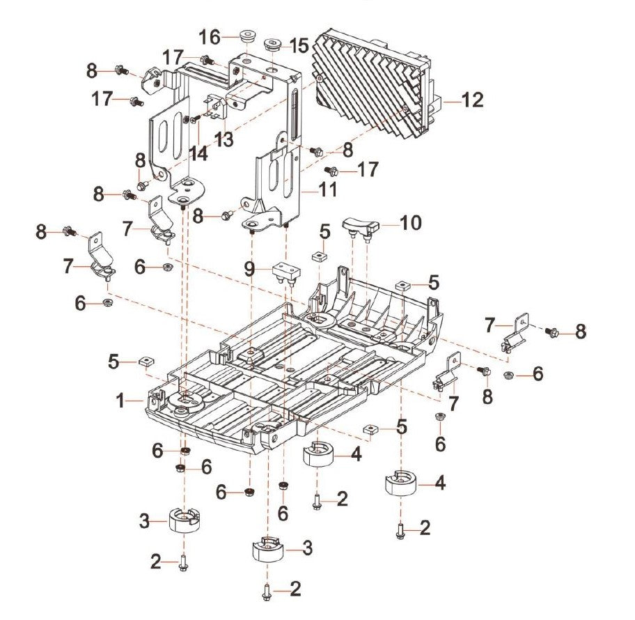 BEI2000L Inverter Generator Base Plate/Feet Assembly Parts by BE Power Equipment