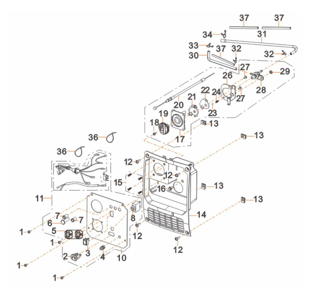 BEI2000L Inverter Generator Control Panel Assembly Parts by BE Power Equipment