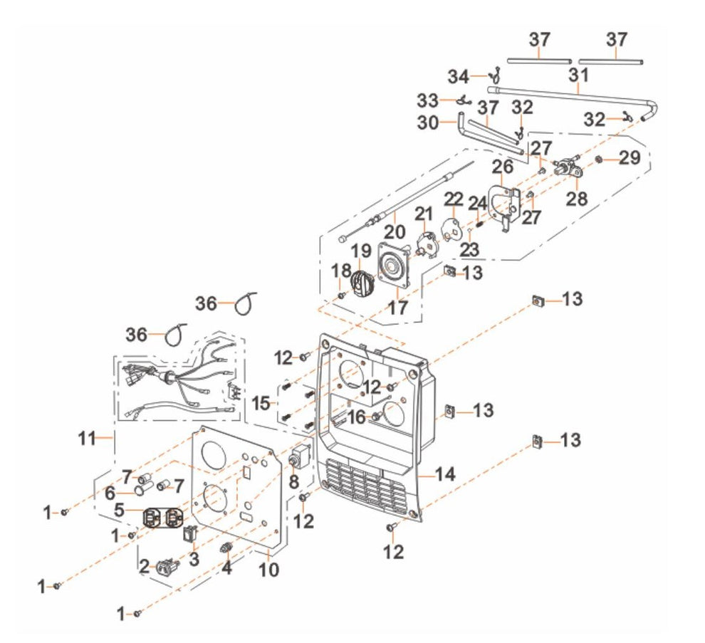 BEI2000L Inverter Generator Control Panel Assembly Parts by BE Power Equipment