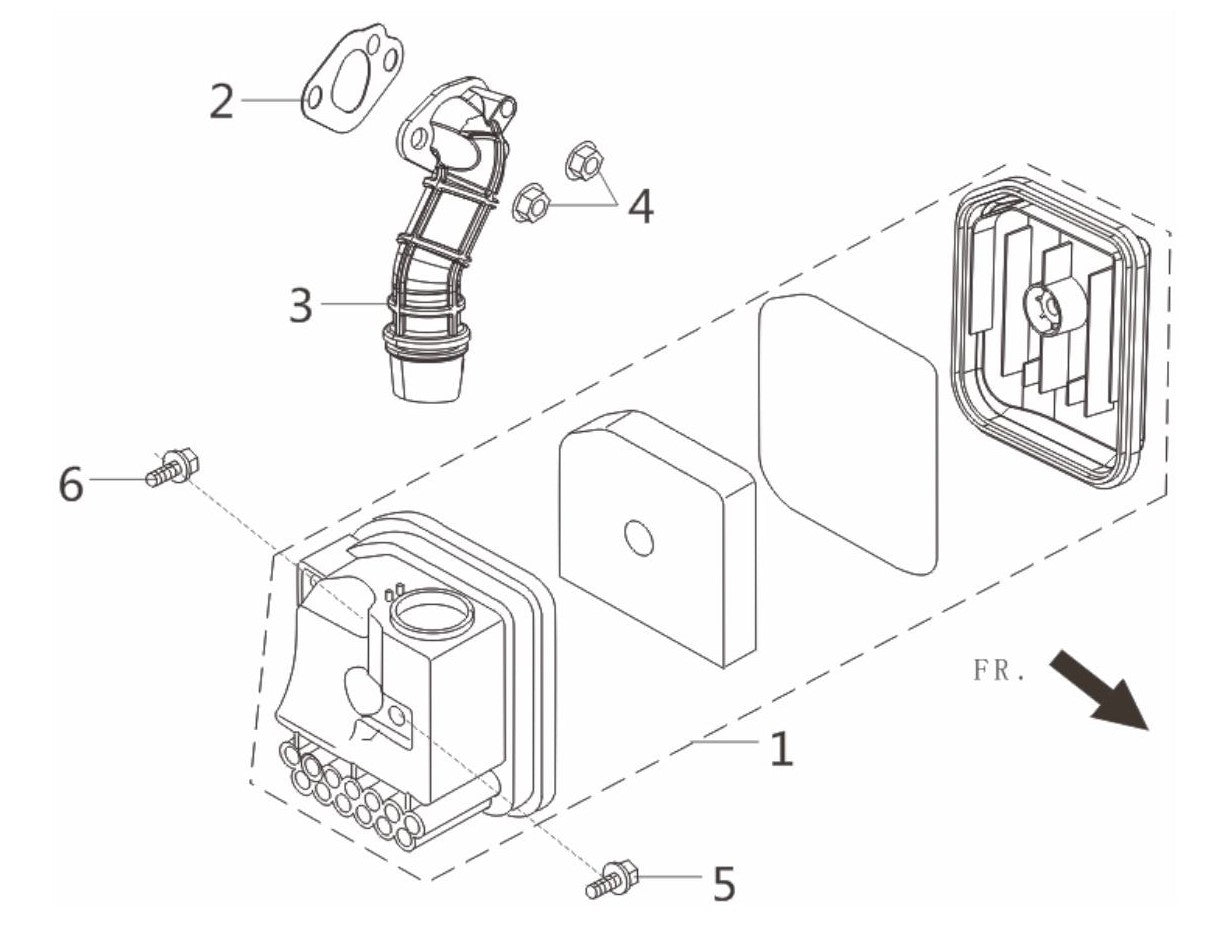 BEI2000L Inverter Generator Air Filter Assembly Parts by BE Power Equipment