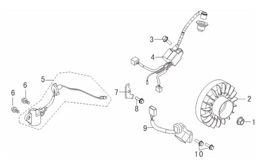 BEI2000L Inverter Generator Flywheel/Impeller/Ignition Coil Assembly Parts by BE Power Equipment