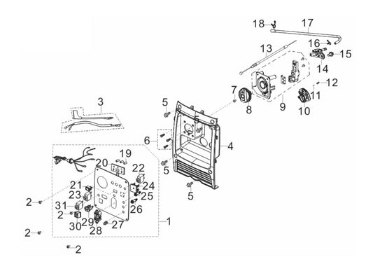 BE2100I Inverter Generator Front Cover Assembly Parts by BE Power Equipment