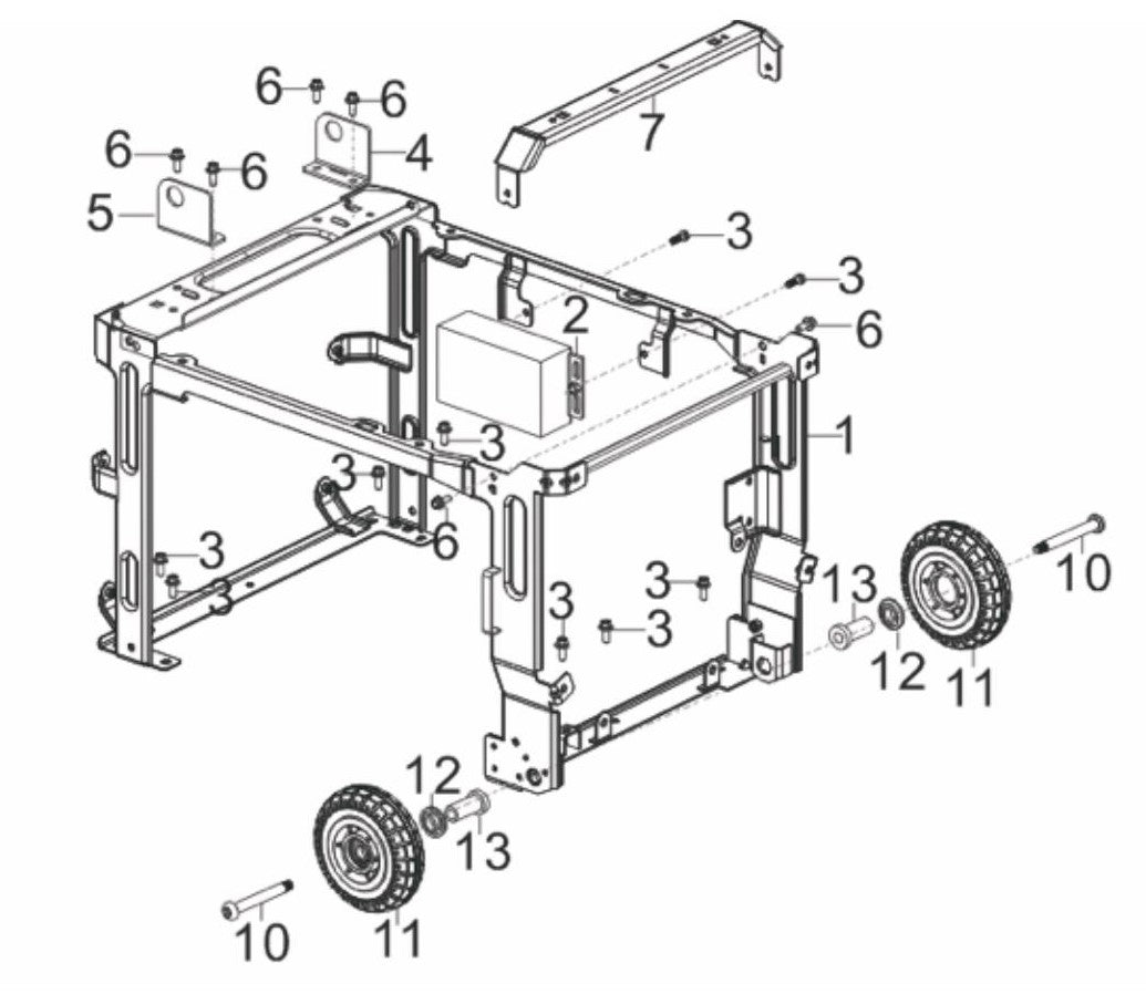 BE3500IP Inverter Generator Engine Frame Assembly Parts by BE Power Equipment