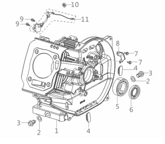 BE3500IP Inverter Generator Crankcase/Gear Assembly Parts by BE Power Equipment