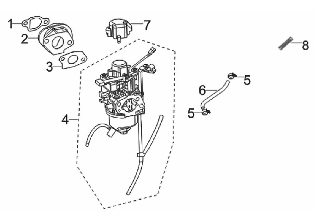 BE3500IP Inverter Generator Carburetor Assembly Parts by BE Power Equipment