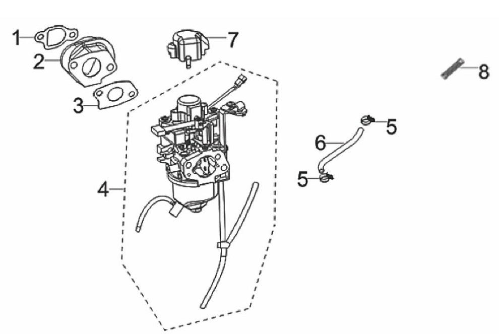 BE3500IP Inverter Generator Carburetor Assembly Parts by BE Power Equipment