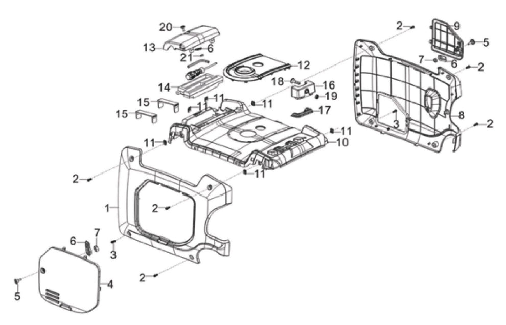 BE3500IP Generator Inverter Cover Assembly Parts by BE Power Equipment