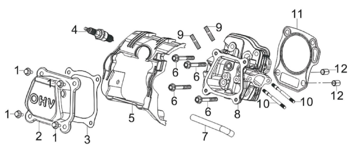 BE3500IP Inverter Generator Cylinder Head/Spark Plug Assembly Parts by BE Power Equipment