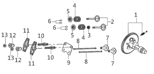 BE3500IP Inverter Generator Camshaft Rod and Ring Set Assembly Parts by BE Power Equipment