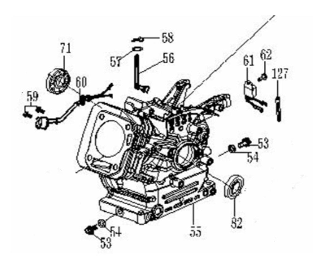 BE3500PS Generator Crankcase Assembly Parts by BE Power Equipment