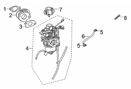 BE3600IE Inverter Generator Carburetor Assembly Parts by BE Power Equipment