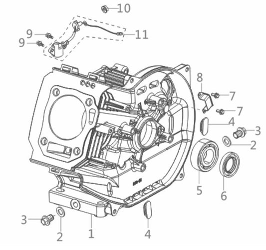 BE3600IE Inverter Generator Crankcase/Gear Assembly Parts by BE Power Equipment