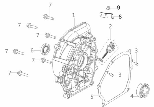 BE3600IE Inverter Generator Crankcase Cover Assembly Parts by BE Power Equipment