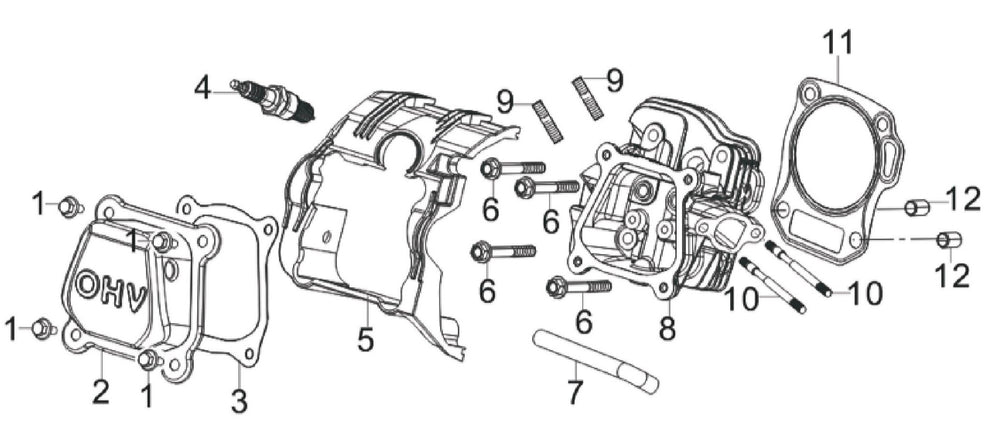 BE3600IE Inverter Generator Cylinder Head/Spark Plug Assembly Parts by BE Power Equipment