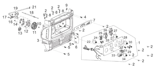 BE3600IE Inverter Generator Control Panel Assembly Parts by BE Power Equipment