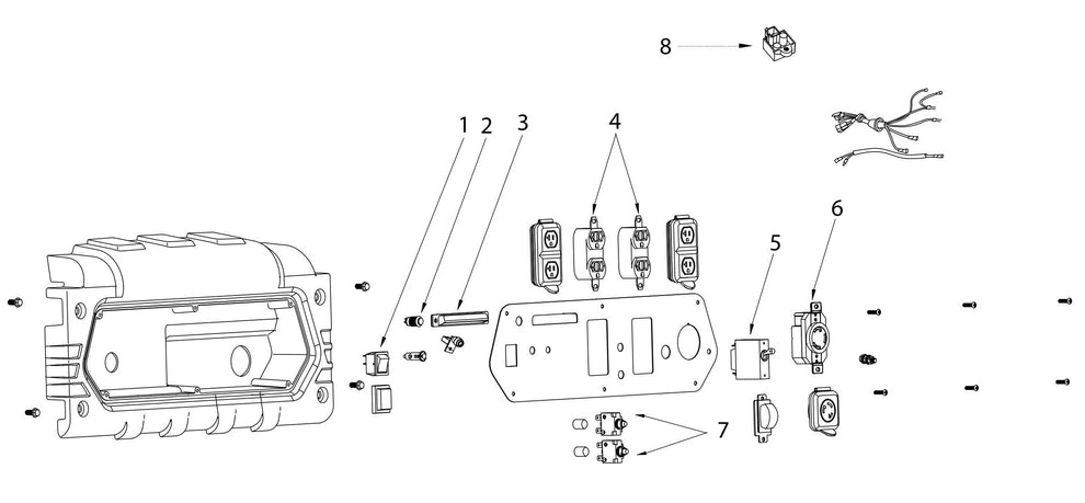 BE3800 Generator Control Panel Assembly Parts by BE Power Equipment