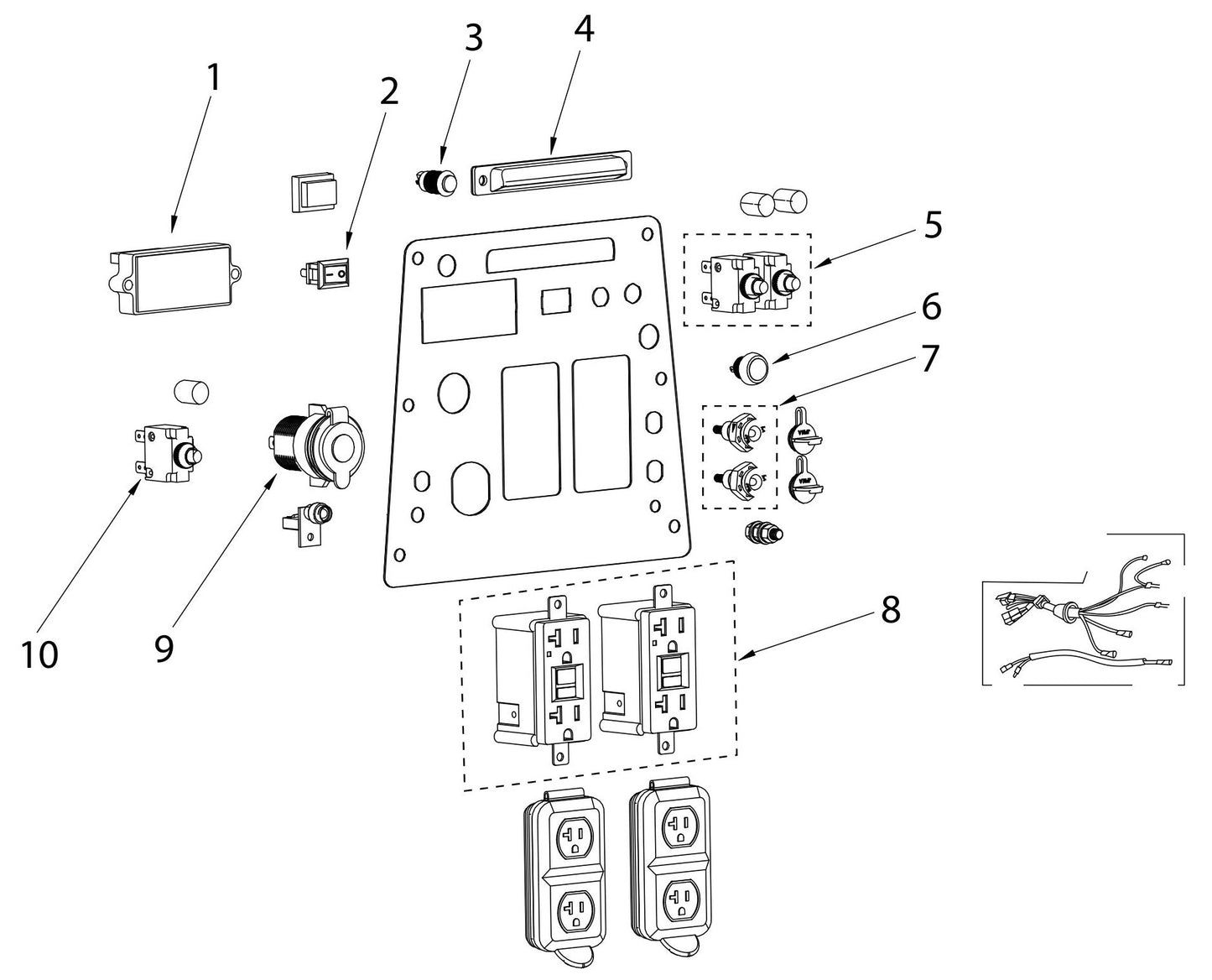 BE4000I Inverter Generator Control Panel Assembly Parts by BE Power Equipment