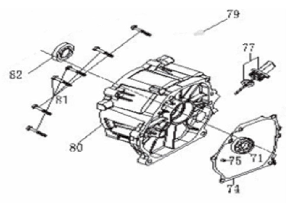 BE4200PS Generator Crankcase Assembly Parts by BE Power Equipment
