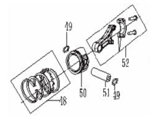BE4200PS Generator Piston/Connecting Rod Assembly Parts by BE Power Equipment