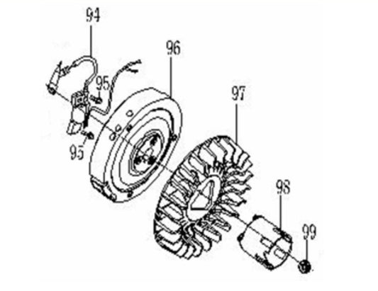 BE4200PS Generator Flywheel Assembly Parts by BE Power Equipment
