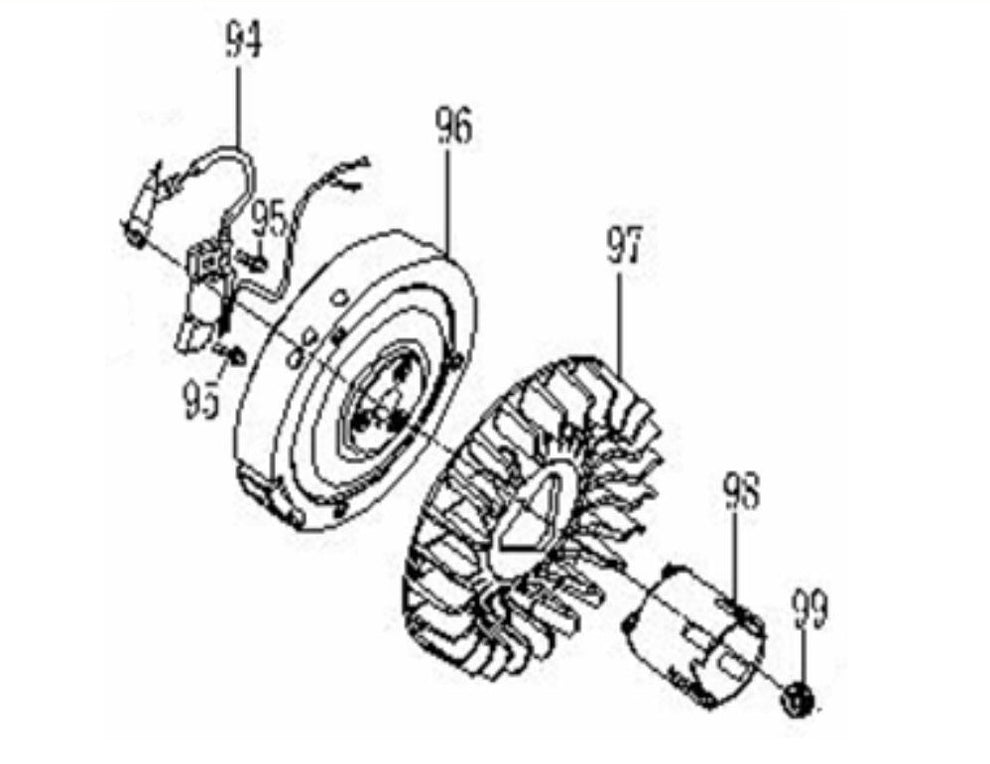 BE4200PS Generator Flywheel Assembly Parts by BE Power Equipment