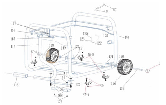 BE4200PS Generator Frame Assembly Parts by BE Power Equipment