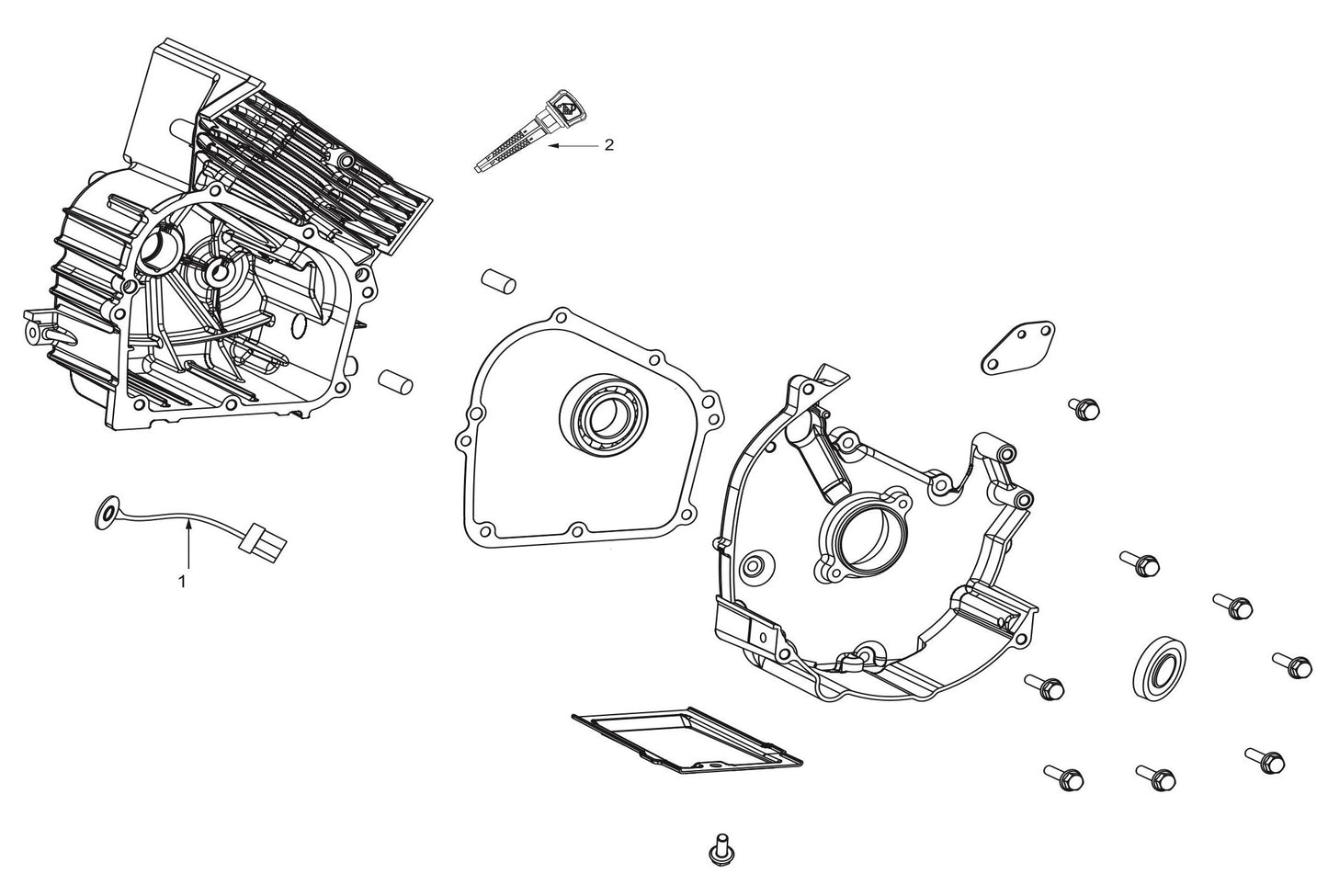 BE4700ID Inverter Generator Crankcase Assembly Parts by BE Power Equipment