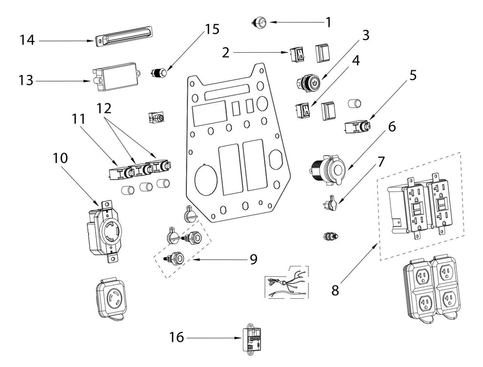 BE4700ID Inverter Generator Control Panel Assembly Parts by BE Power Equipment