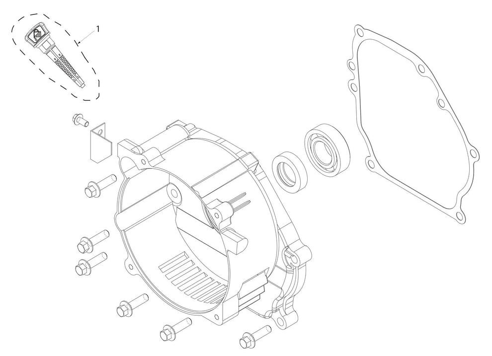 BE4800 Generator Crankcase Cover Assembly Parts by BE Power Equipment
