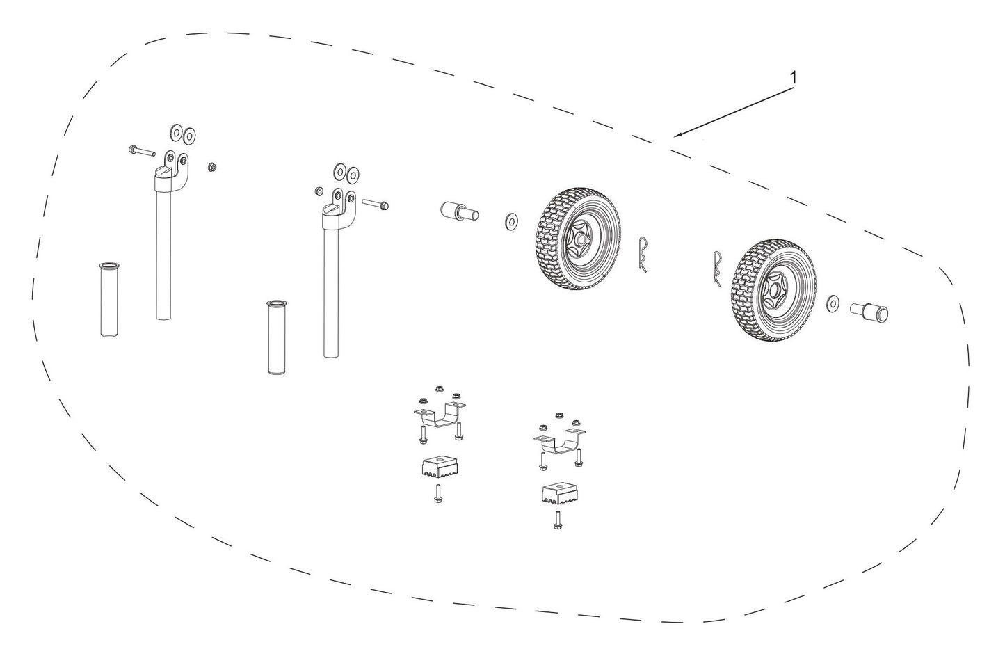 BE4800 Generator Wheel and Handle Set Assembly Parts by BE Power Equipment