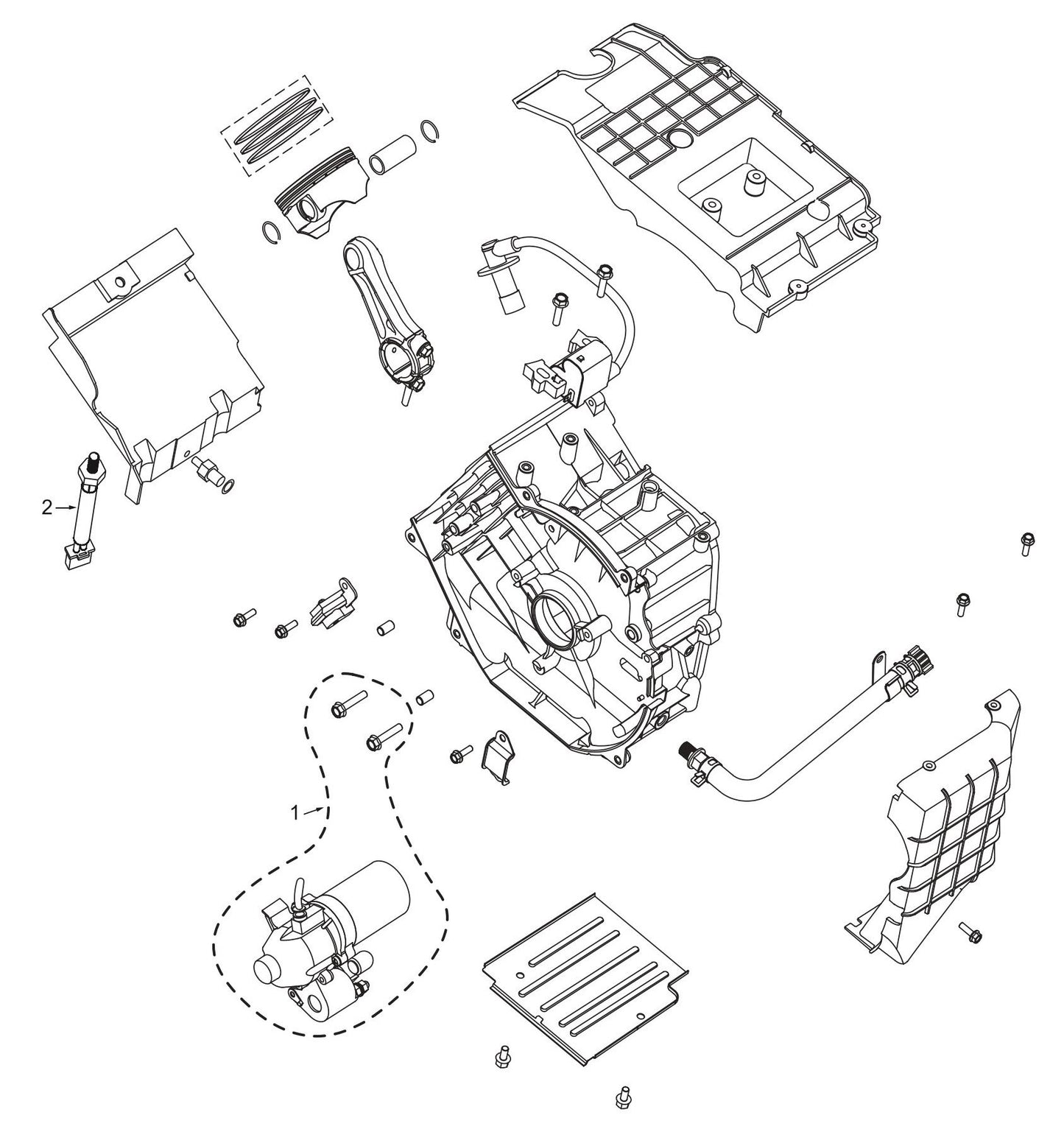BE7500ID Inverter Generator Crankcase Assembly Parts by BE Power Equipment