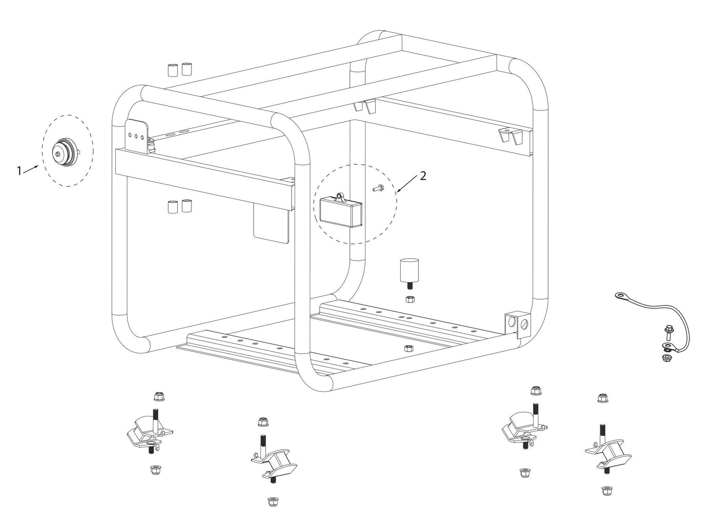 BE9000 Generator Frame Assembly Parts by BE Power Equipment