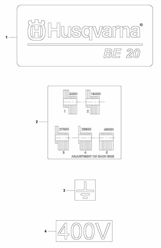 BE 20 Decals Assembly Parts for Concrete Screed Parts by Husqvarna